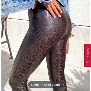 Spanx faux leather croc chine leggings